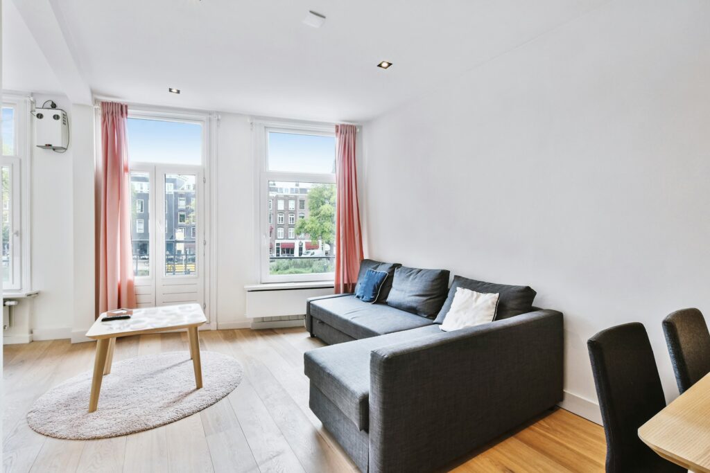 Modern living room in spacious apartment